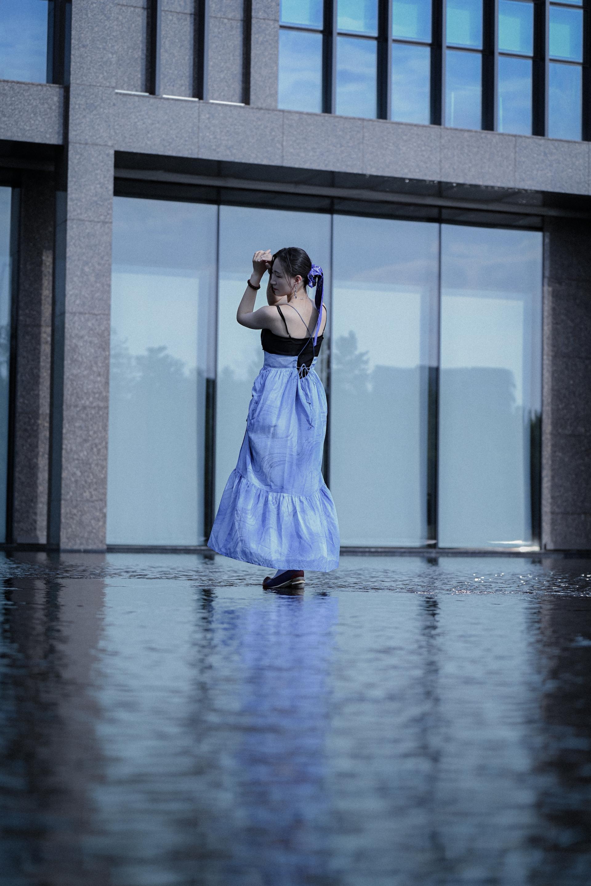 [dress] 수피아 한지인견 파랑 물결