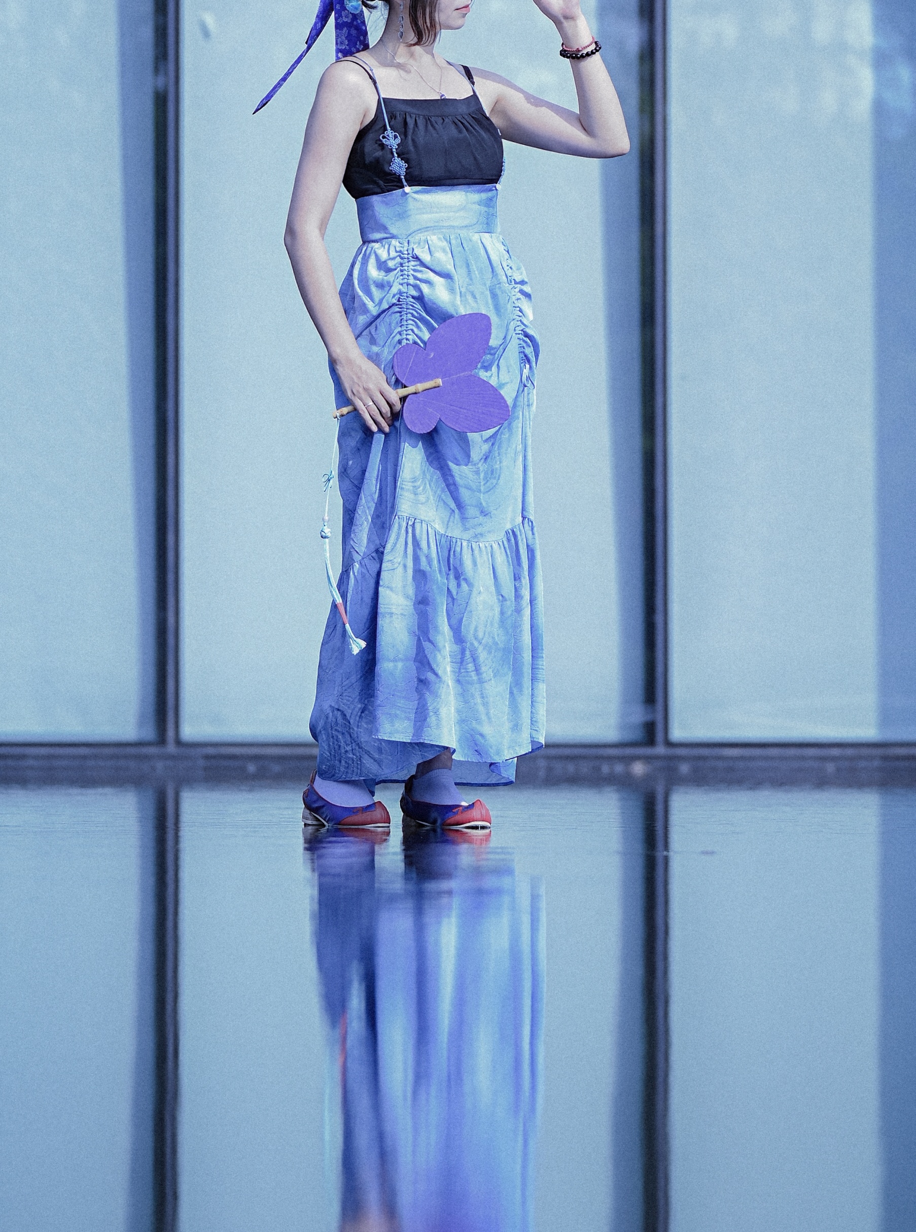 [dress] 수피아 한지인견 파랑 물결