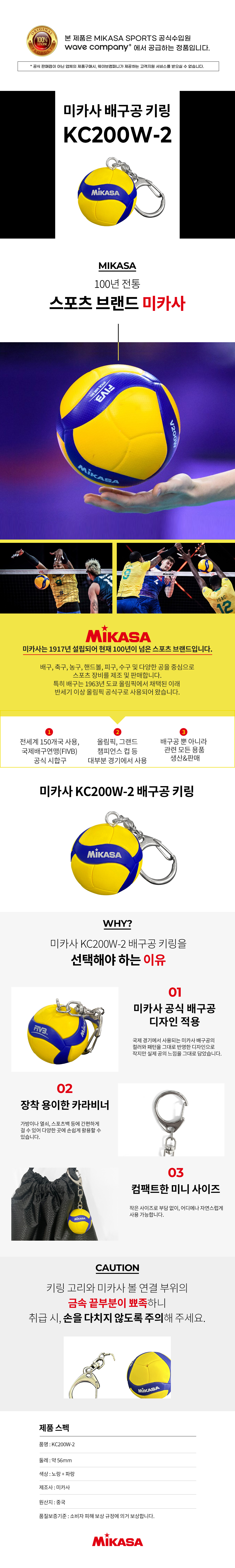KC200W-2 배구공 키링