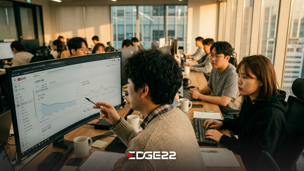 이탈 지점과 시청 지속 시간을 분석해 다음 기획에 반영하는 모습