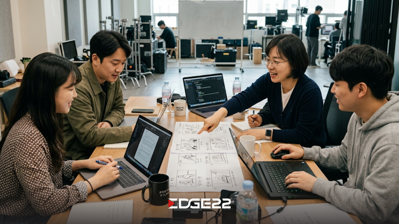 데이터를 기반으로 다음 영상을 기획하는 엣지22 영상 제작팀