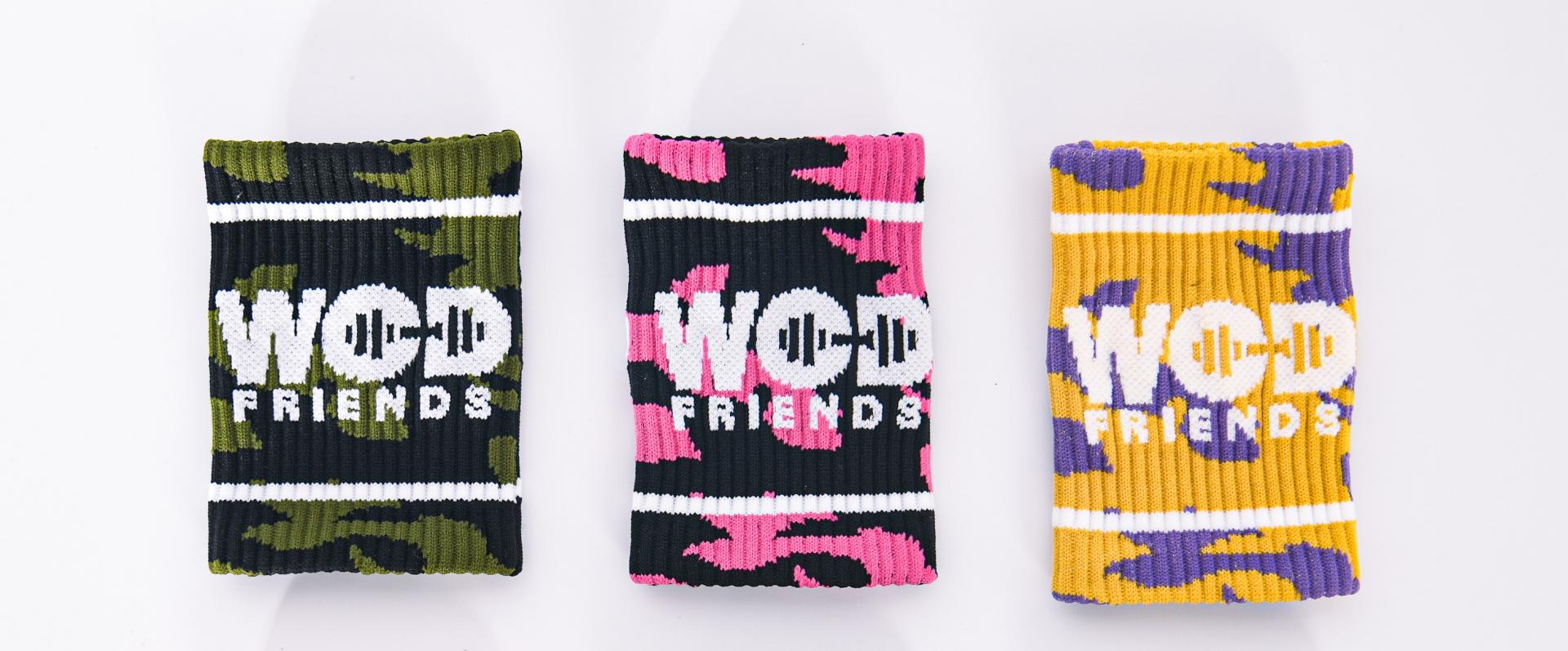 WOD Friends Camo Wristbands Barbell Logo (1pair) Khaki+Black