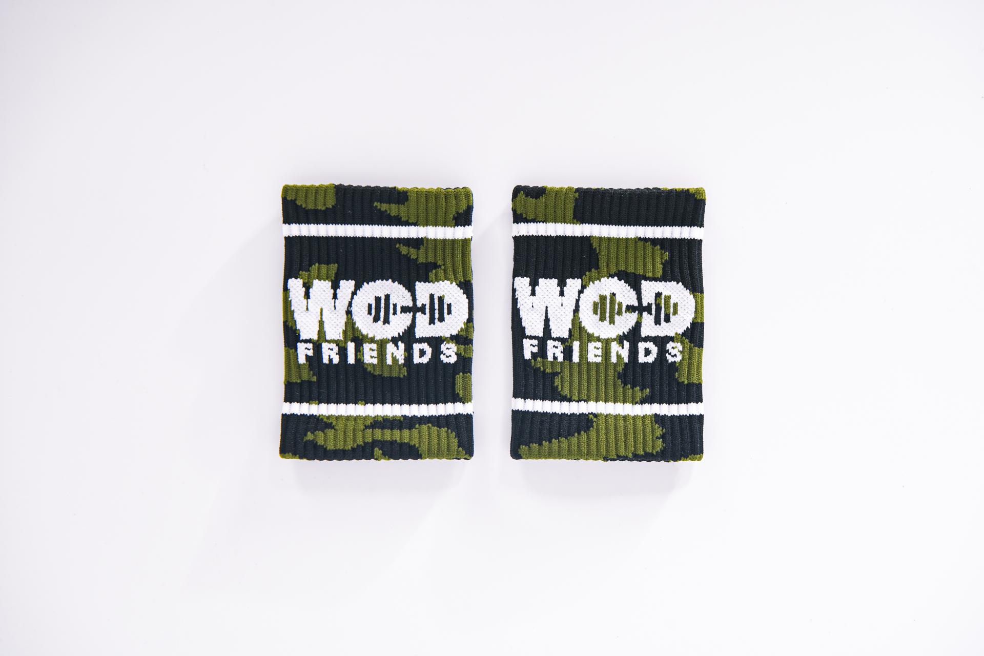 WOD Friends Camo Wristbands Barbell Logo (1pair) Khaki+Black