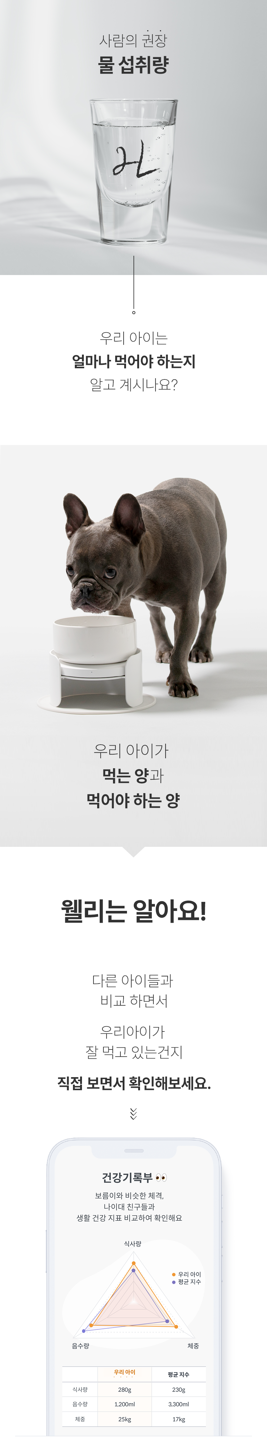 바램펫 웰리 스마트 강아지 고양이 급수기 수반 물그릇