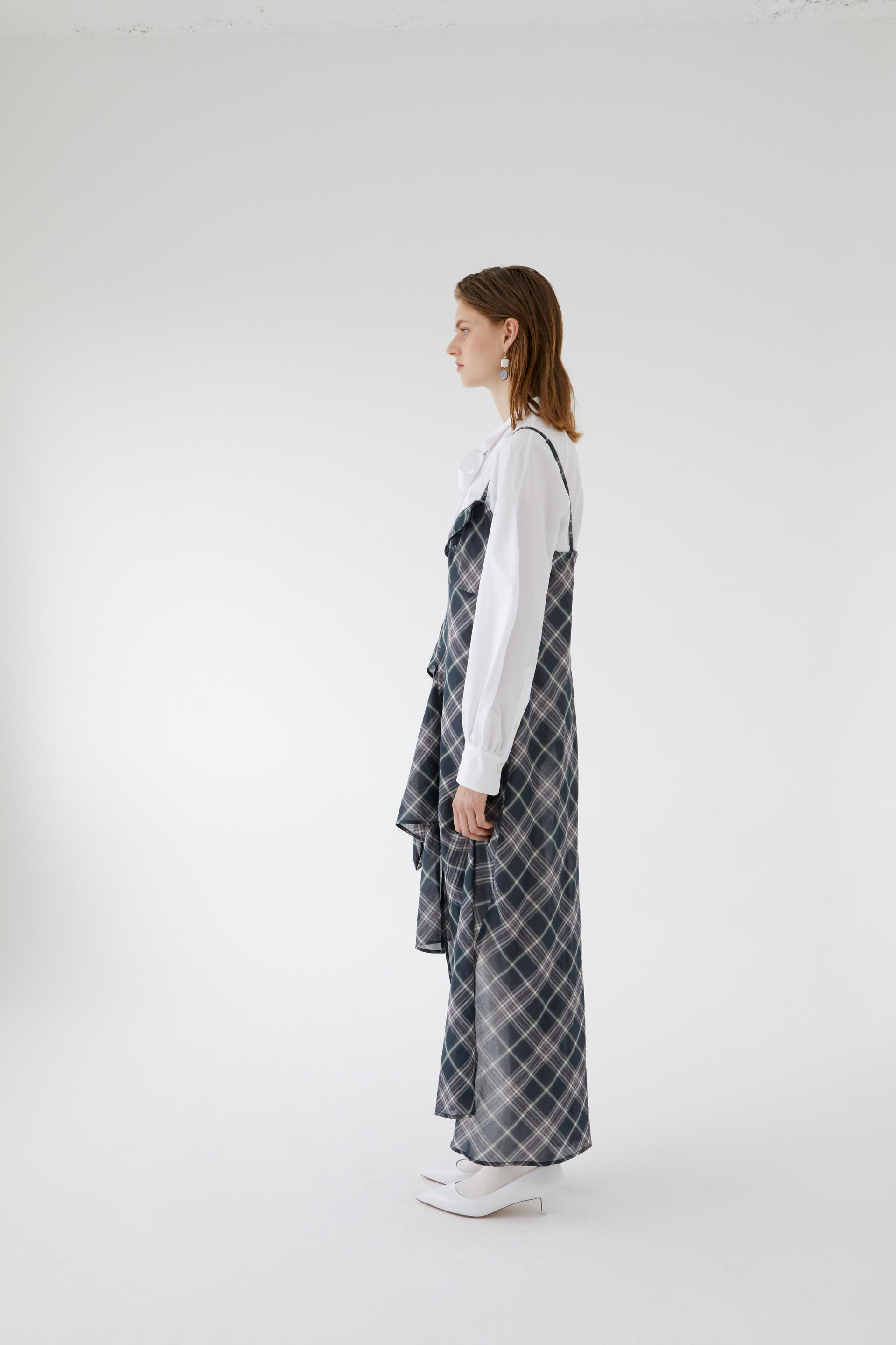 Plaid Asymmetrical Dress acent