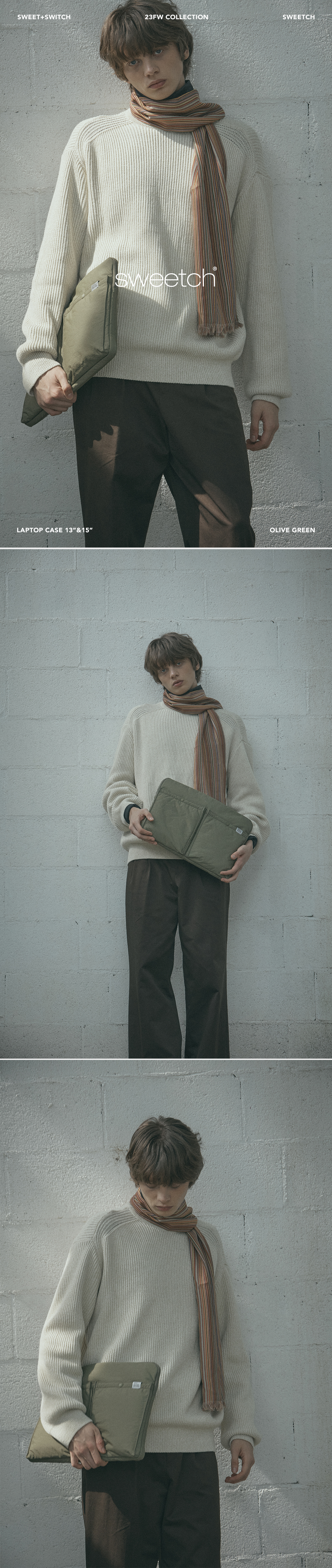 ★sweetch★ CITY BOYS LAPTOP CASE Olive Green CITY BOYS LAPTOP CASE Olive Green - sweetch