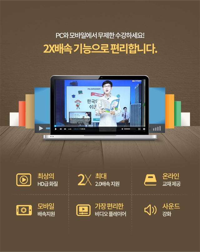 영어ABC. 밀가루쌤영어는 최대 2배속 플레이어로 pc와 모바일 둘 다 편하게 수강하실 수 있습니다. 