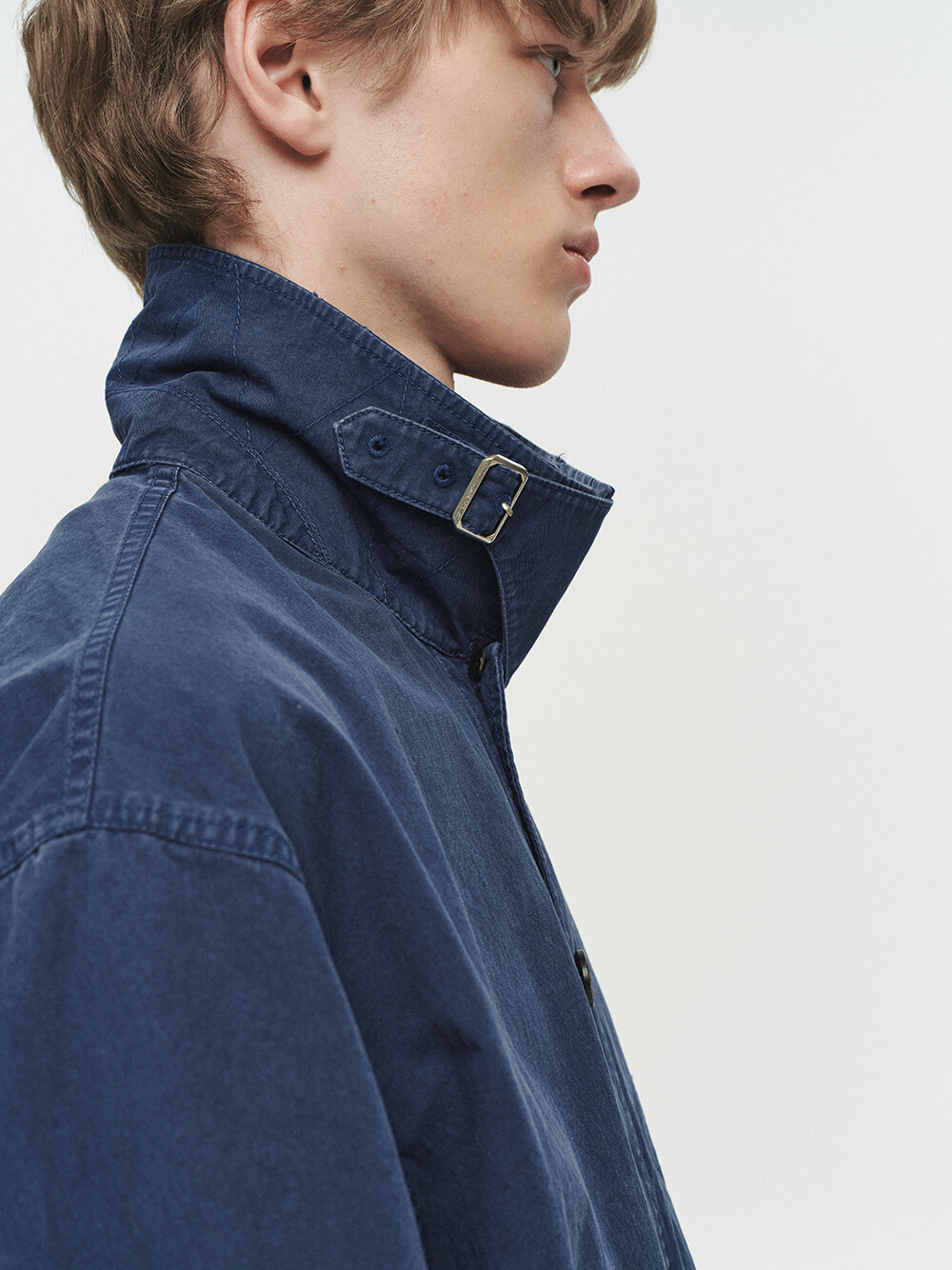 [HEUTE] CONTRAST COLLAR FIELD JACKET (NAVY)