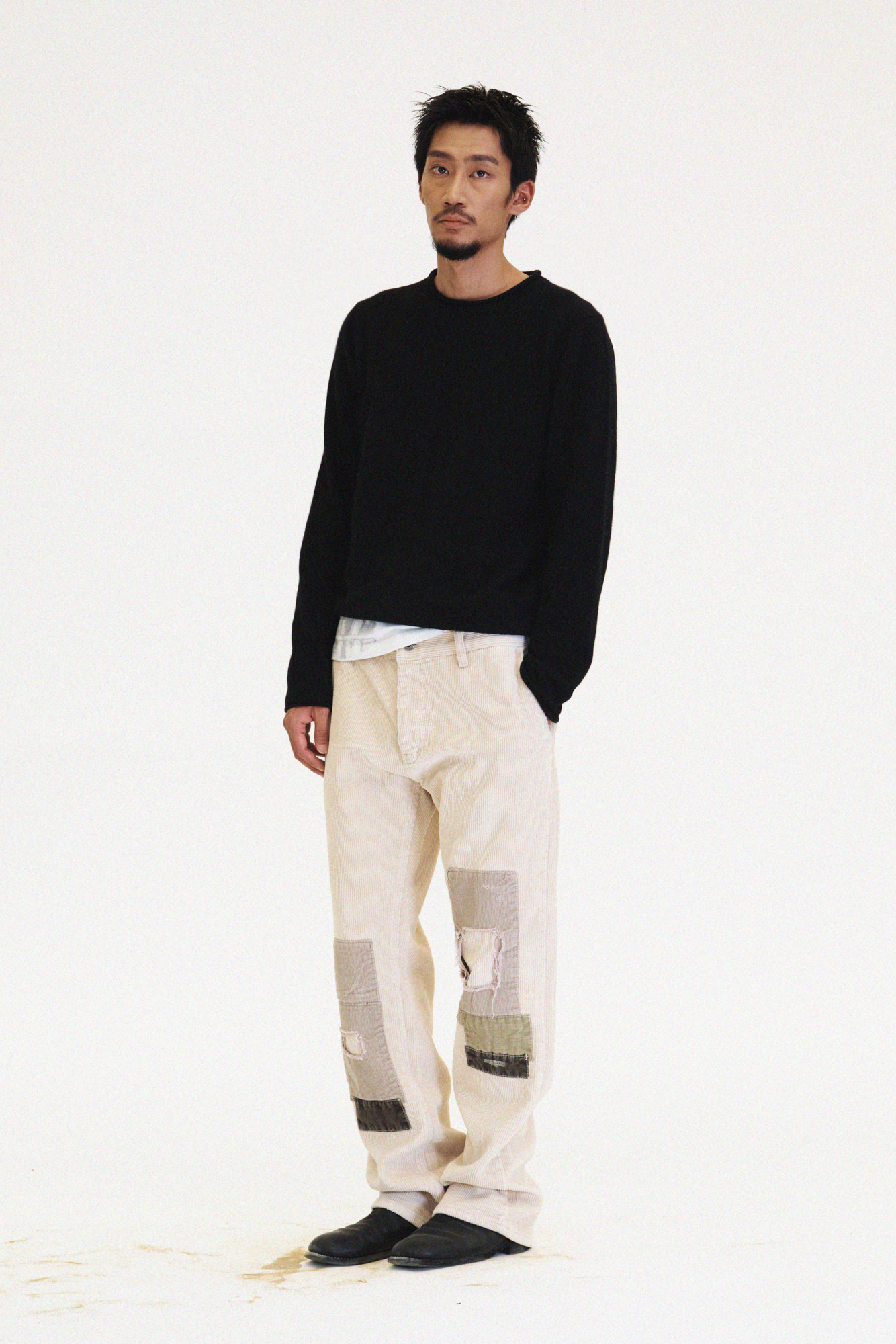 [SURFACE EDITION] RAW EDGE KNIT PULLOVER BLACK