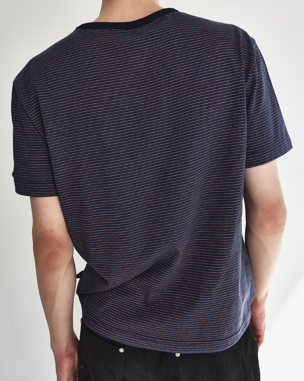 [kineto] Blend Stripe Cotton T-Shirt_Multi Purple