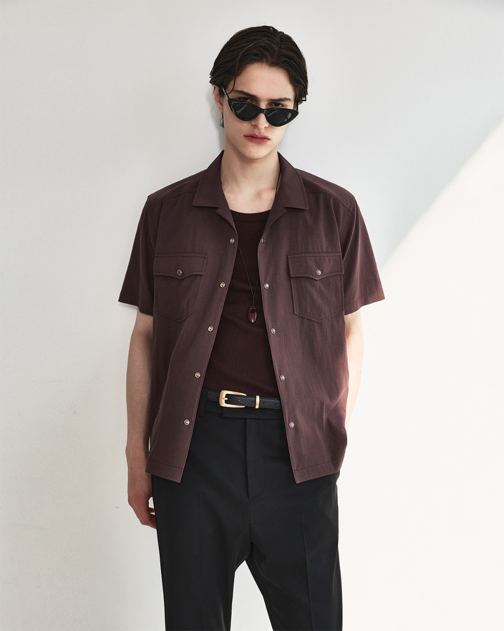 [kineto] Lustre Relaxed Wool Flare Pants_Black