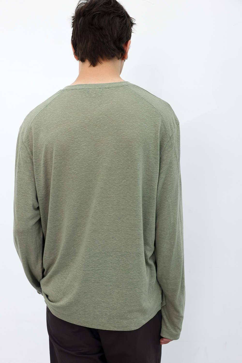 [ANYTIME LOREAK] CAMELLIA LAYERED TEE - KHAKI/BLACK