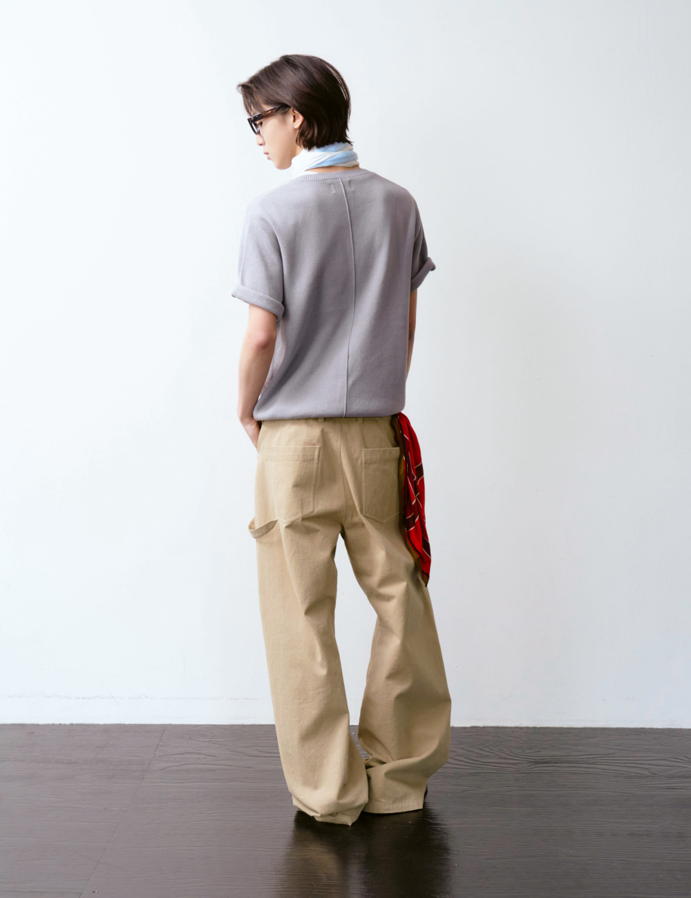 [GEN:RE] Your Way Slit Half Knit Gray