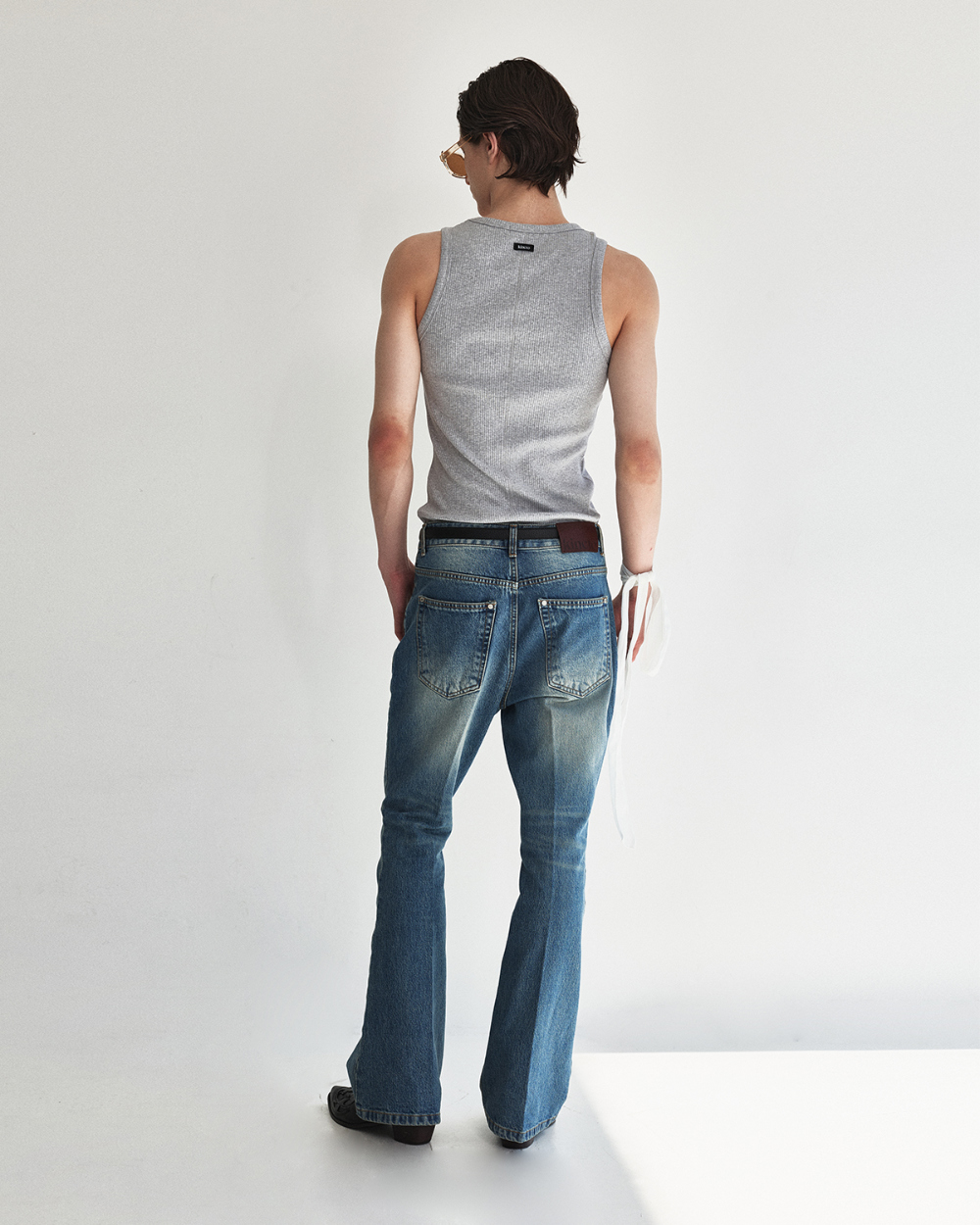 [kineto] Sleek Ribbed Sleeveless Top_Melange Grey