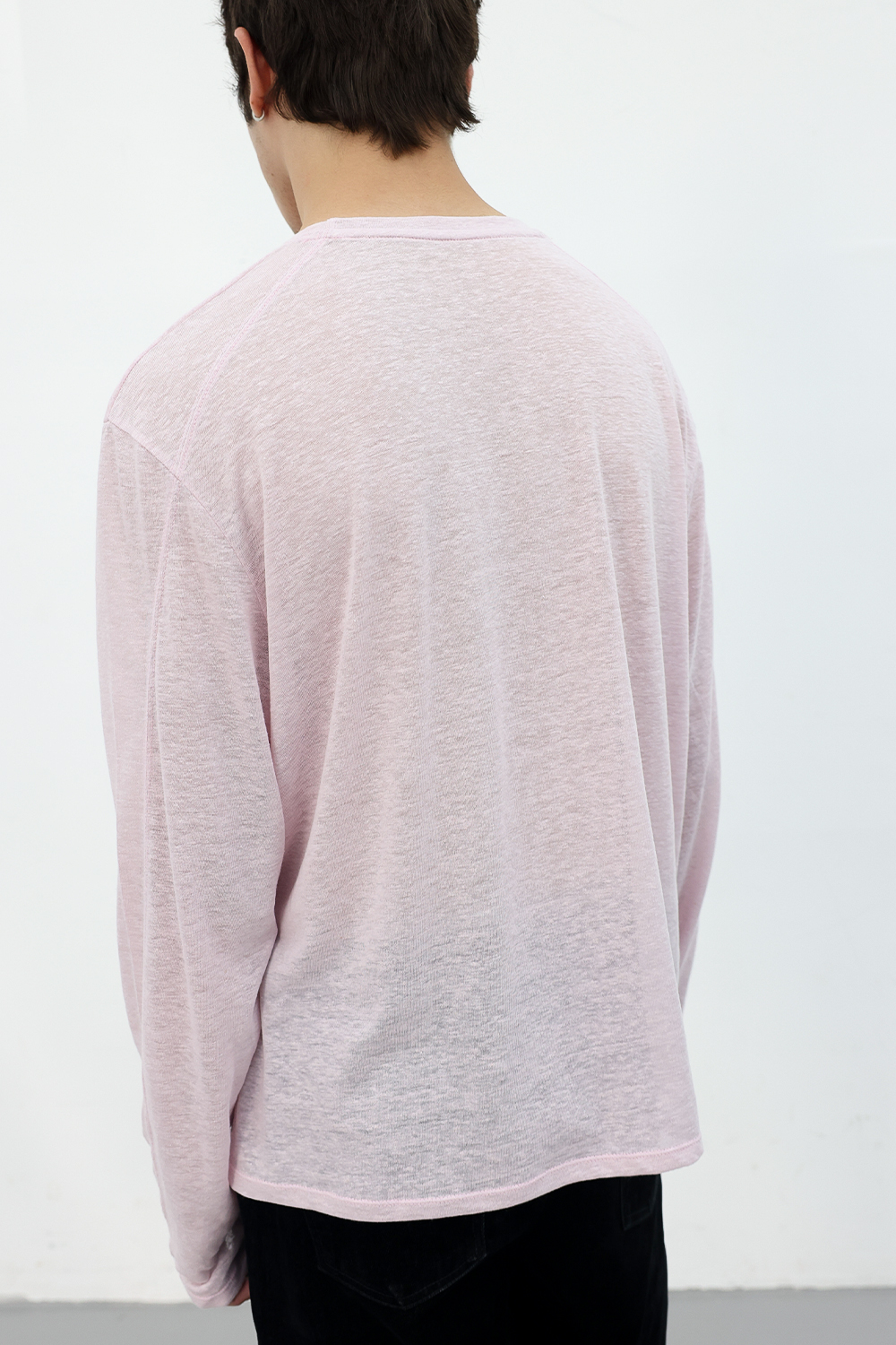 [ANYTIME LOREAK] CAMELLIA LAYERED TEE - WHITE/PINK