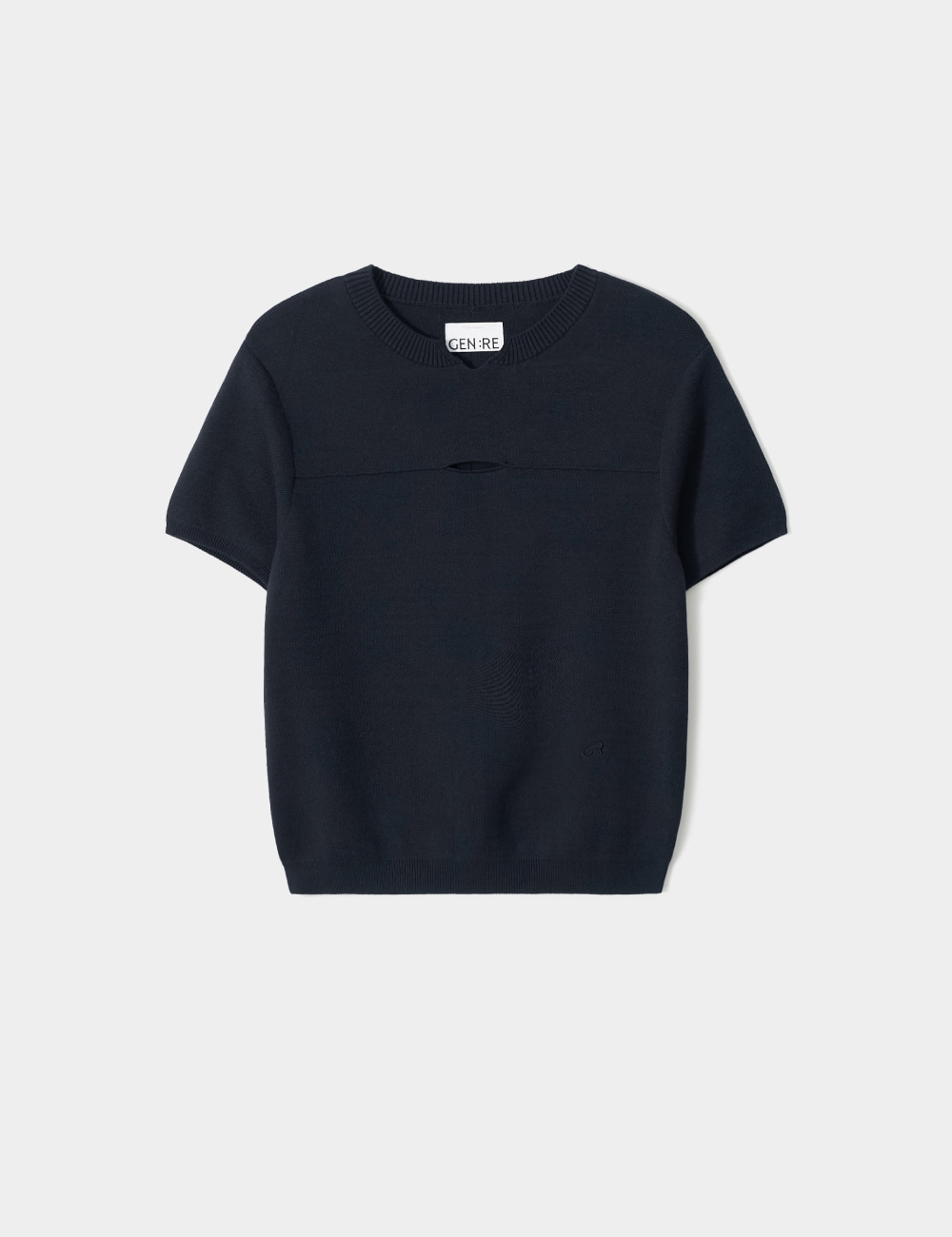 [GEN:RE] Your Way Slit Half Knit Navy