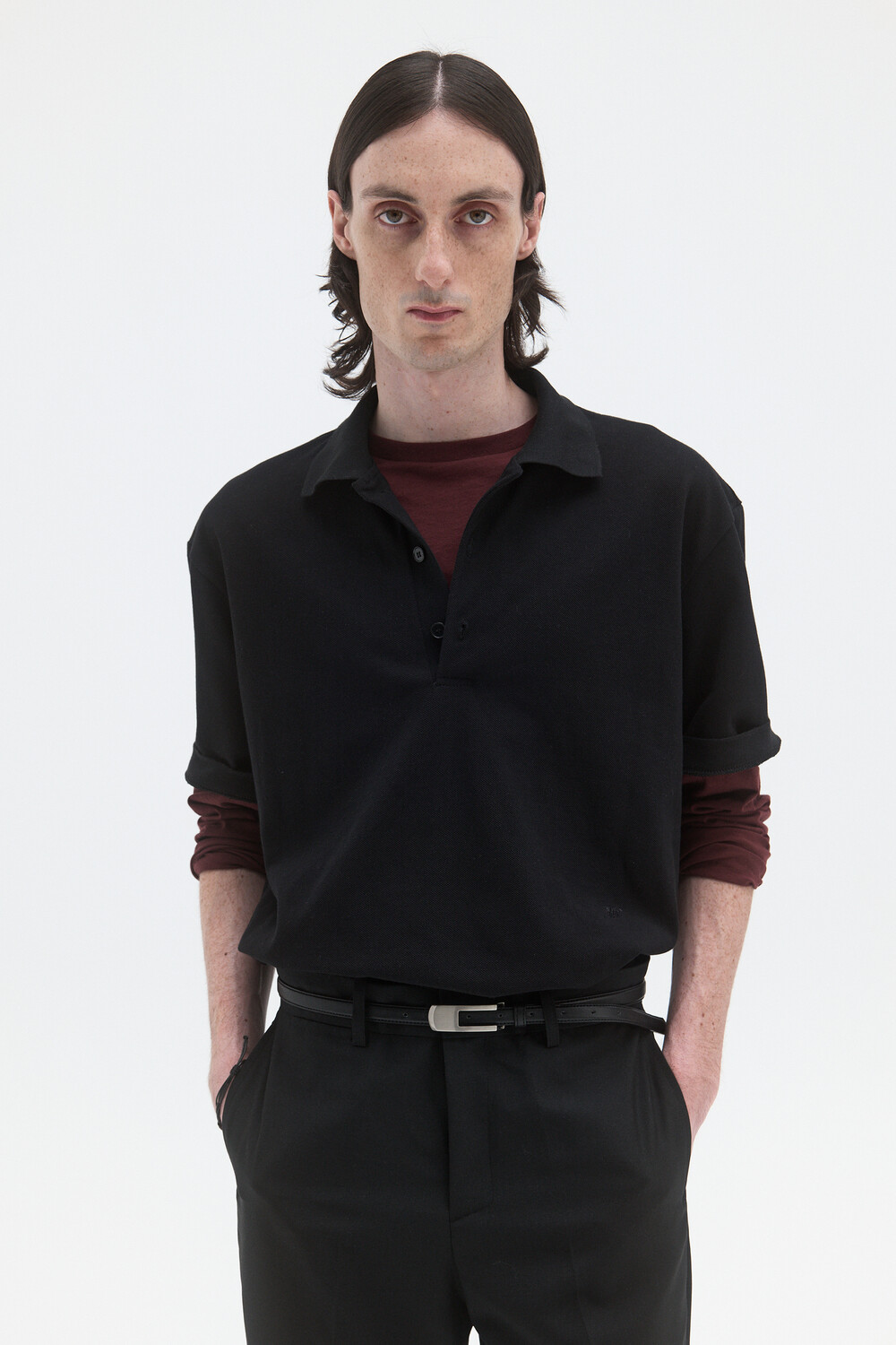 [WINDER] CLASSIC PIQUE TOP - BLACK