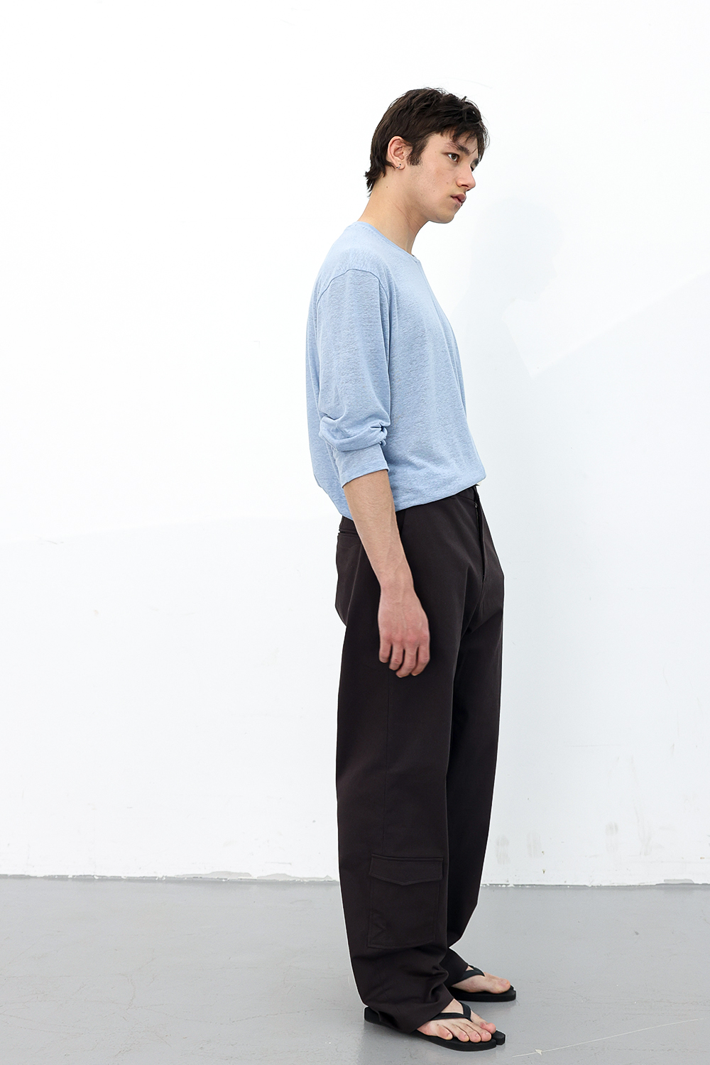 [ANYTIME LOREAK] POPPY WIDE COTTON PANTS - BROWN