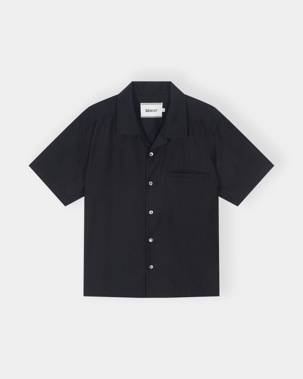 [kineto]t Refined Wool Stripe Shir_Black