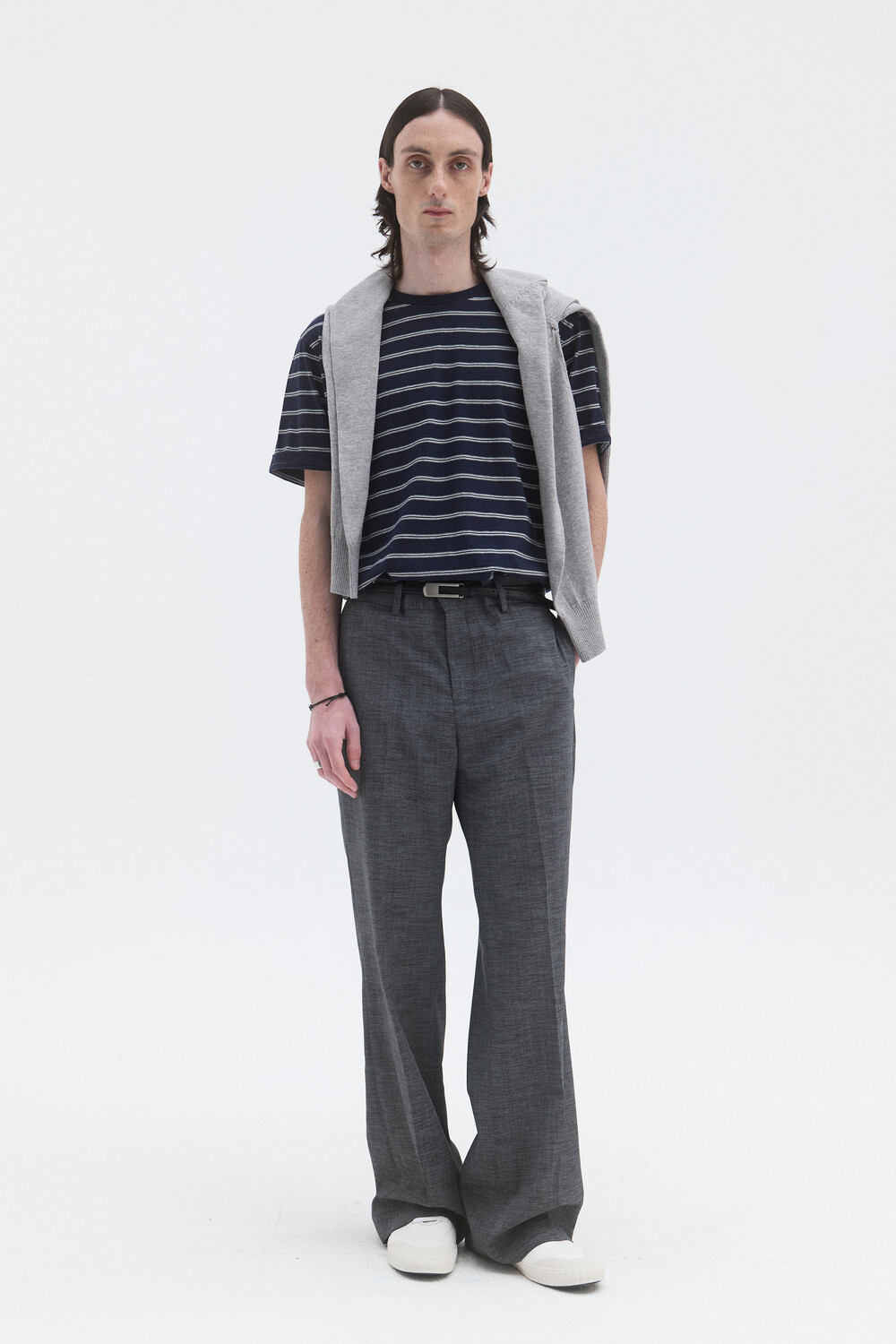 [WINDER] STRIPED COTTON TOP - NAVY