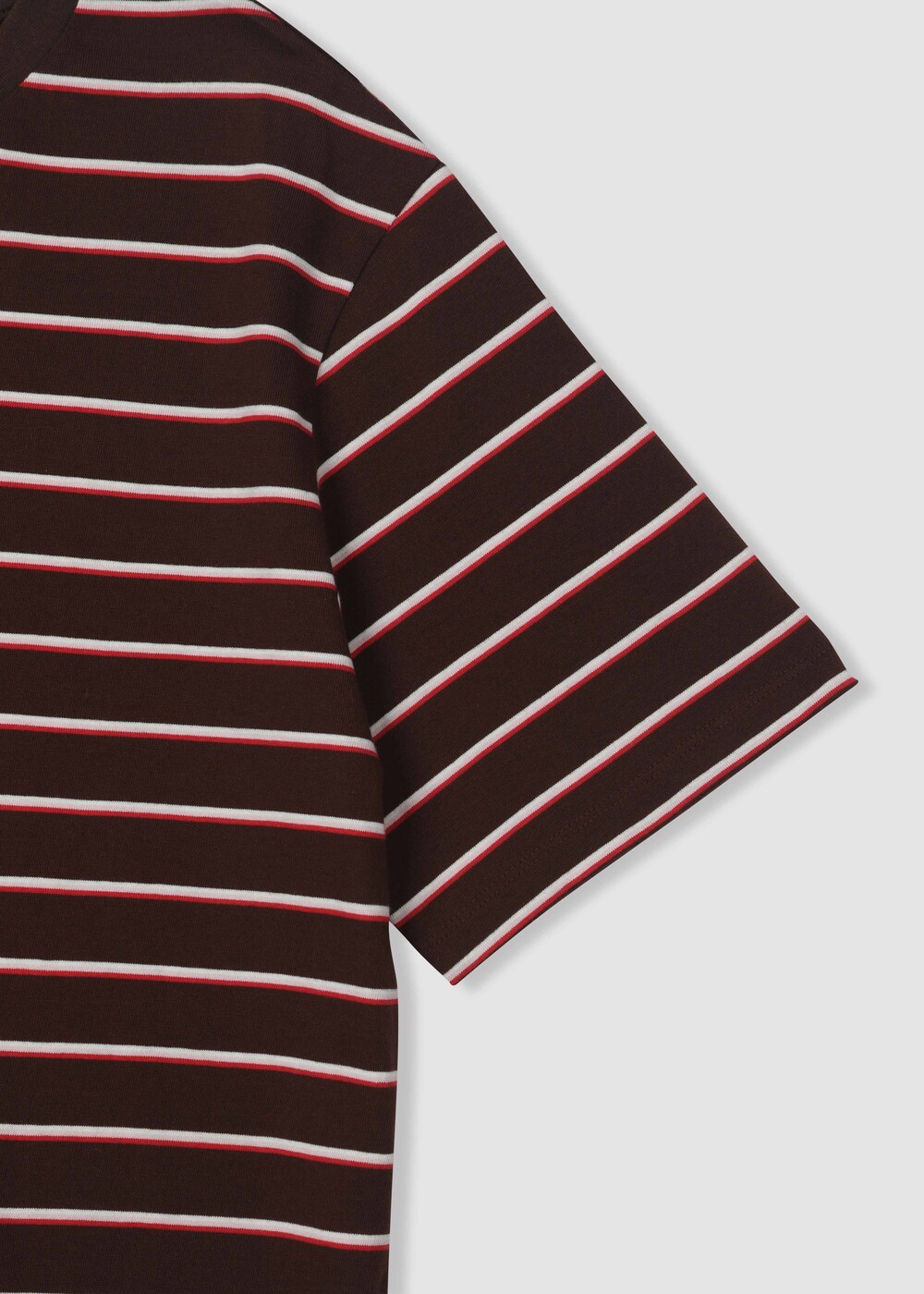 [WINDER] STRIPED COTTON TOP - BURGUNDY BROWN