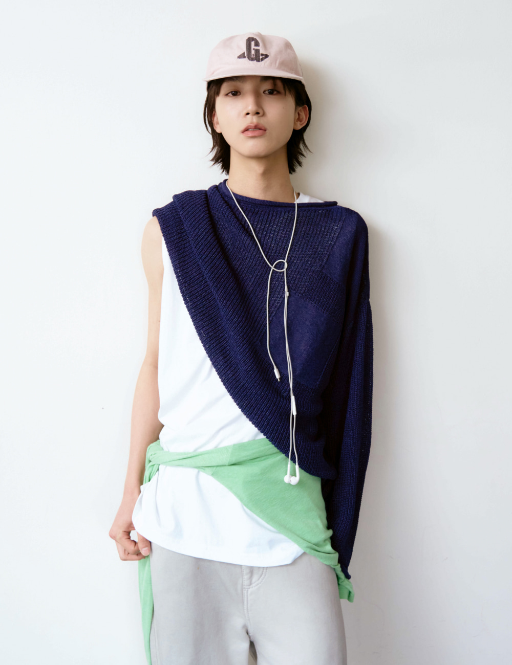 [GEN:RE] Canopy Mesh Knit Navy