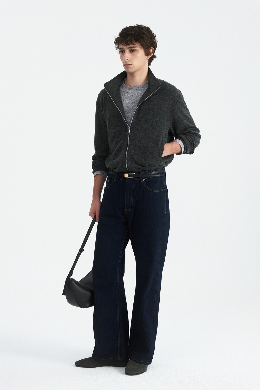 [WINDER] WOOL JERSEY TRACK JACKET - CHARCOAL