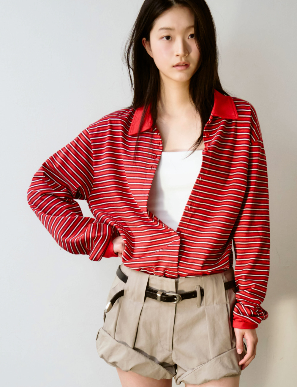 [GEN:RE] Any Way Pique Shirt Red