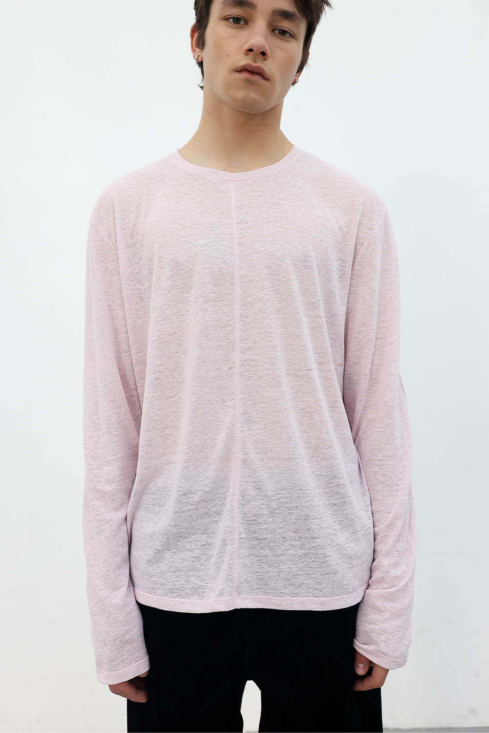 [ANYTIME LOREAK] CAMELLIA LAYERED TEE - WHITE/PINK