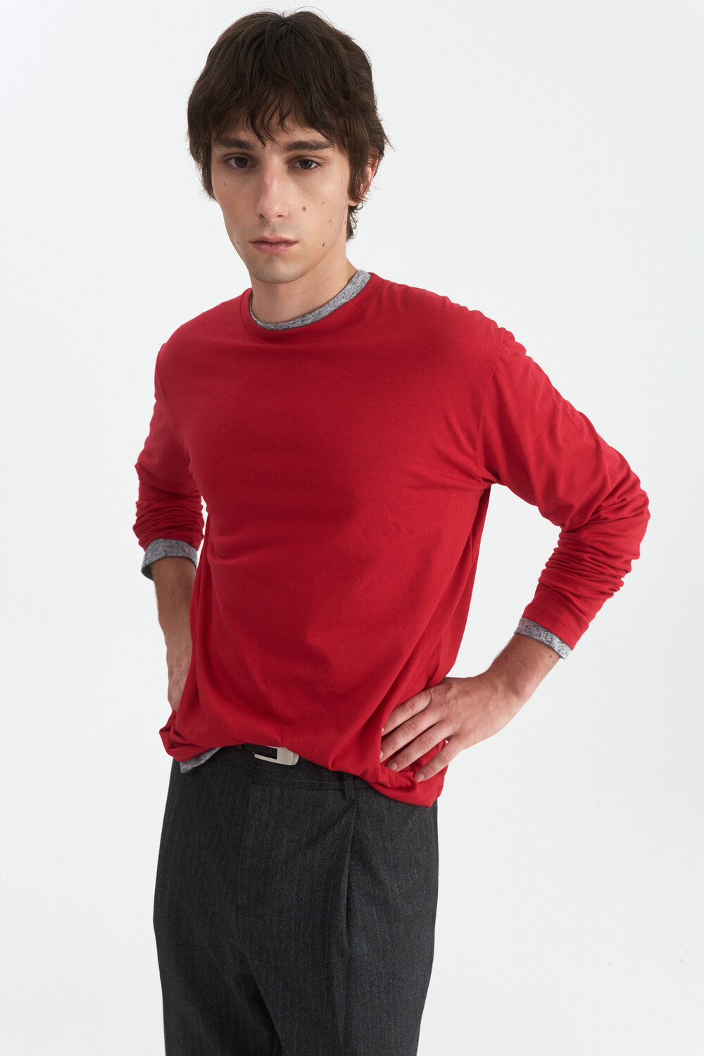 [WINDER] MODAL BLEND JERSEY TOP -RED