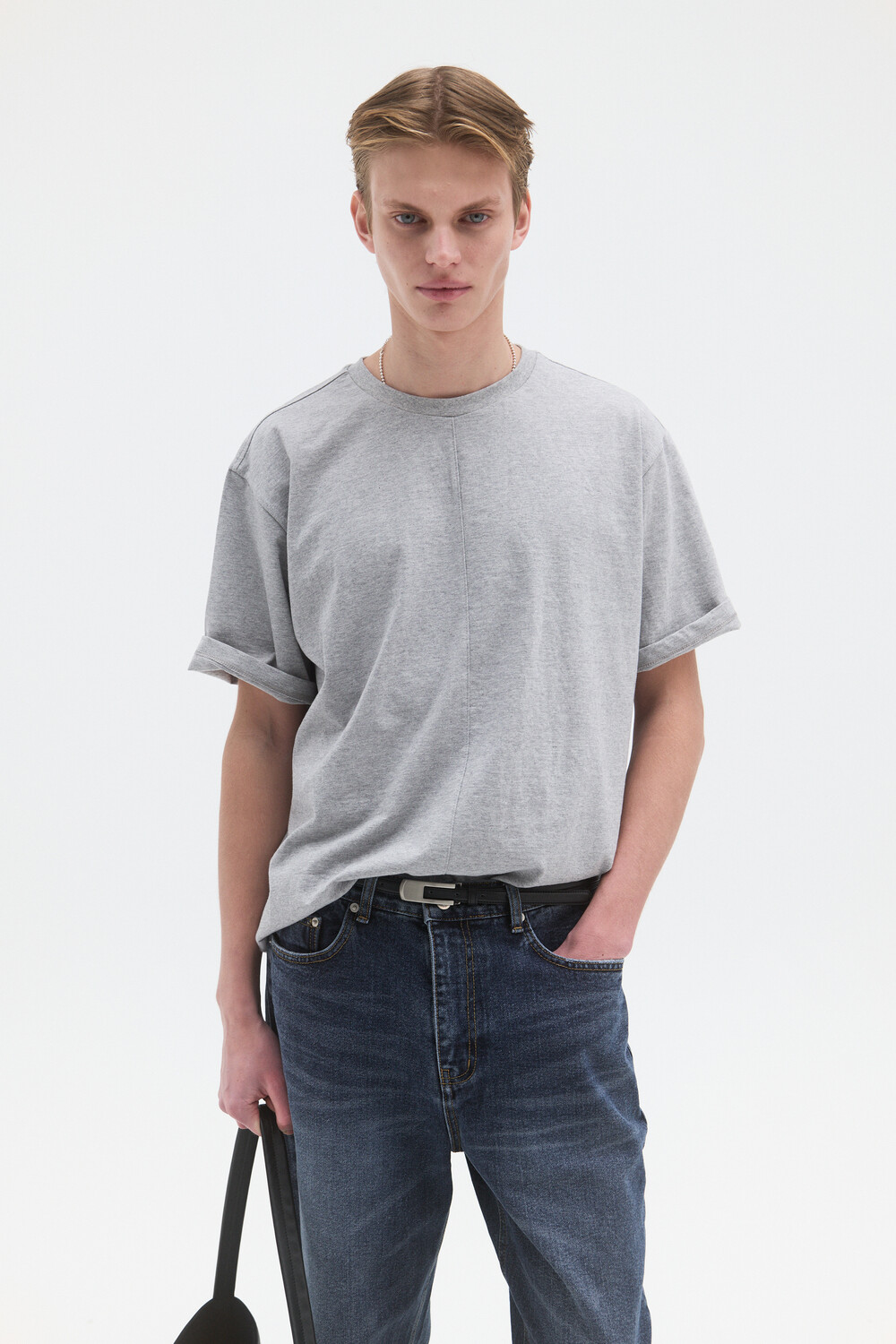 [WINDER] CF COTTON T-SHIRTS - MELANGE GREY