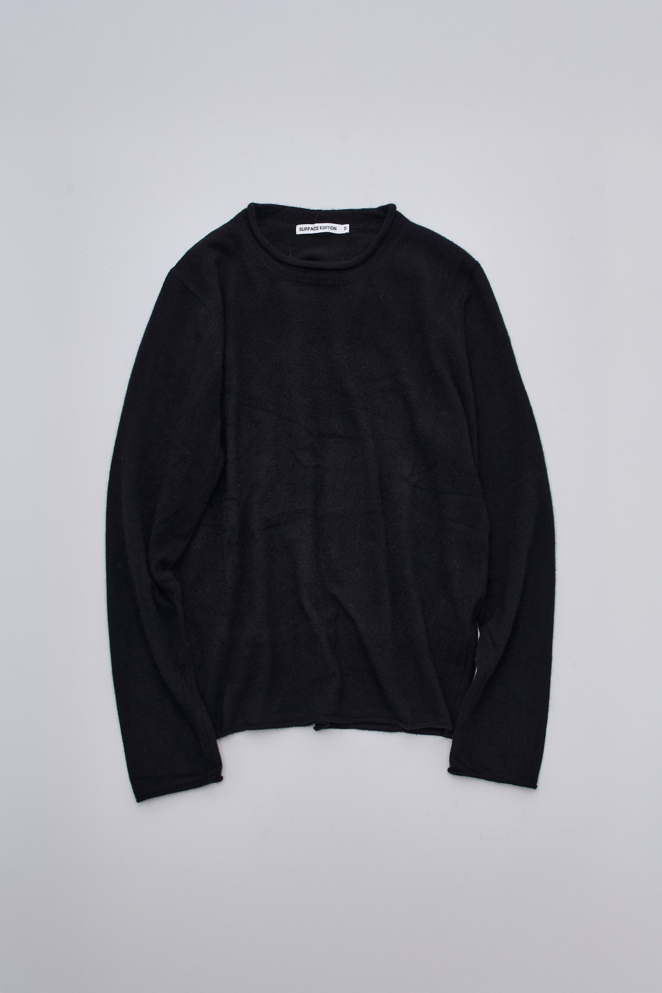 [SURFACE EDITION] RAW EDGE KNIT PULLOVER BLACK