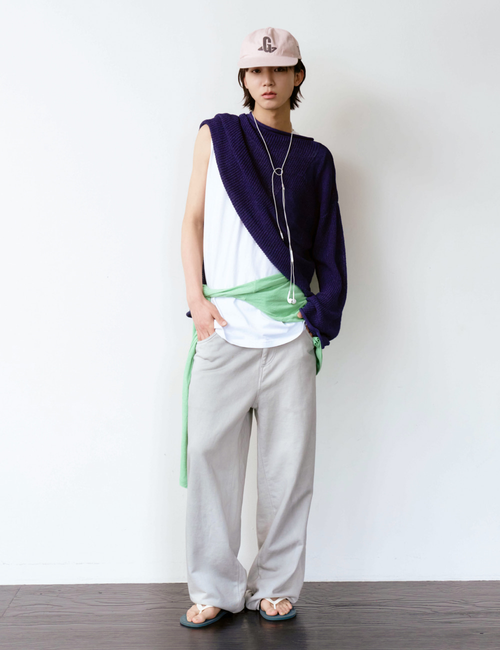 [GEN:RE] Play Homage Washed Ball Cap Light Pink