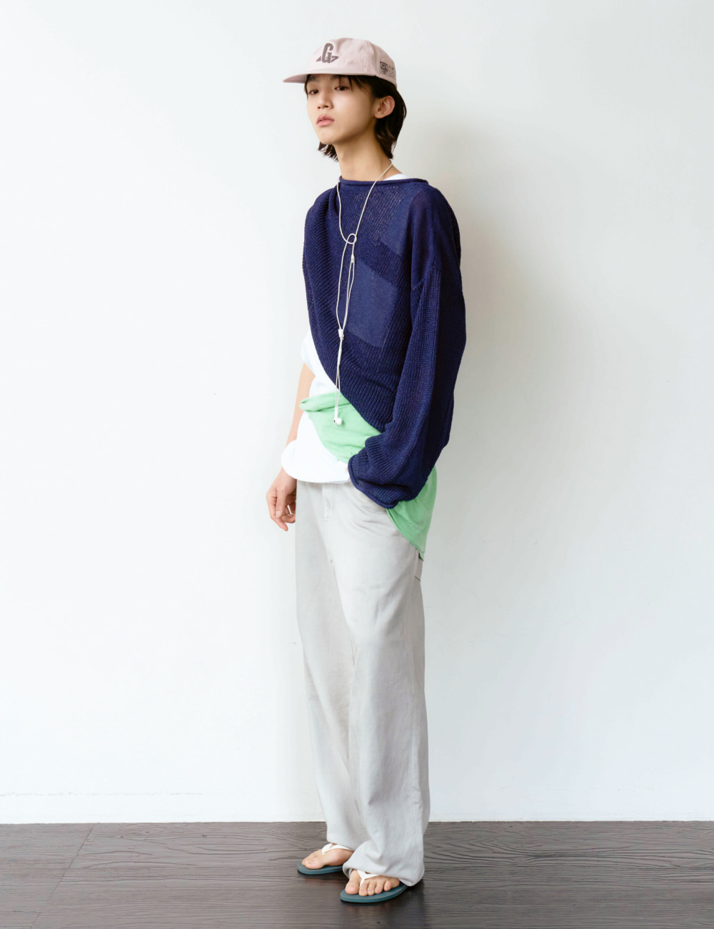 [GEN:RE] Canopy Mesh Knit Navy