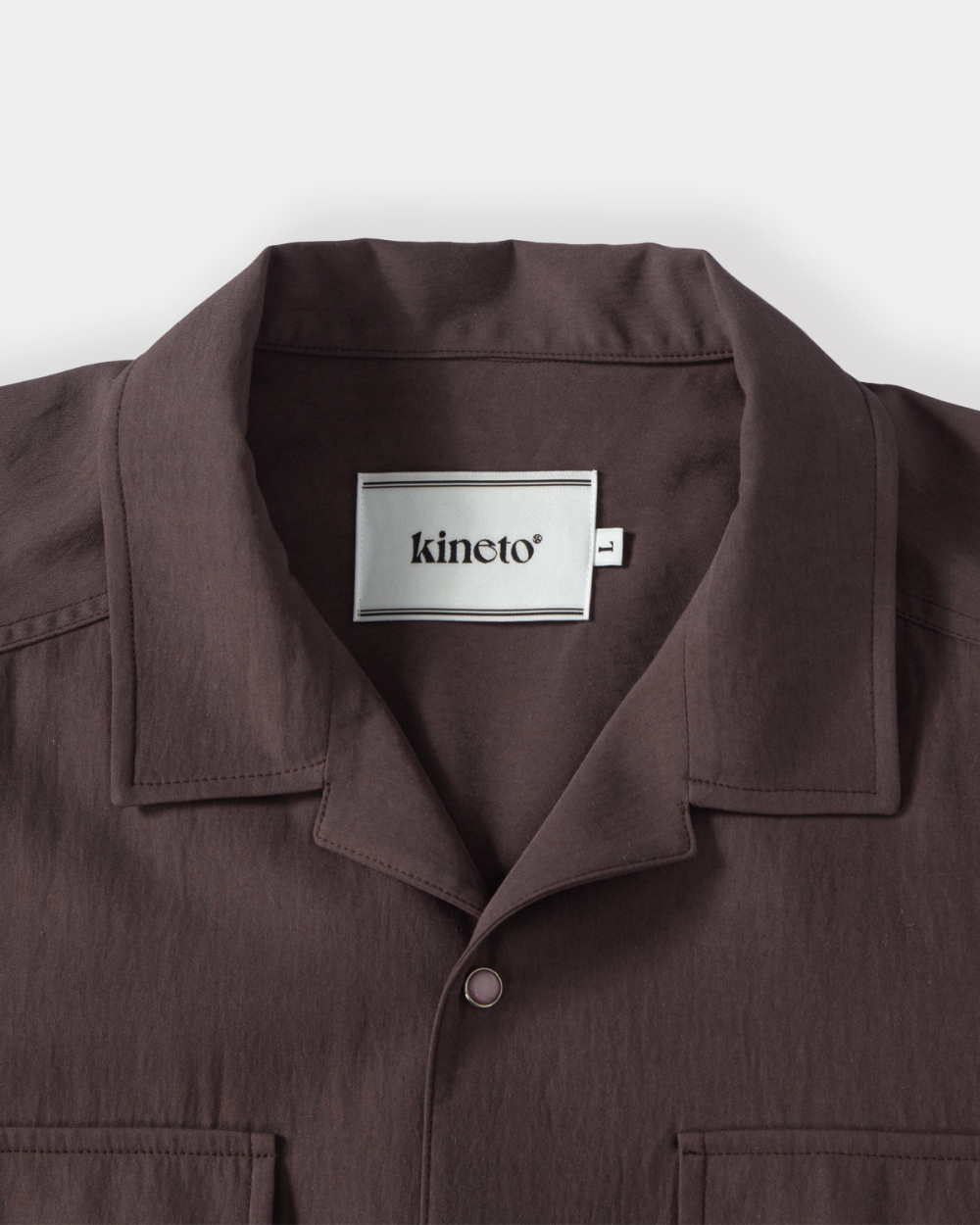 [kineto] Éclat Snap Open Collar Shirt_Plum
