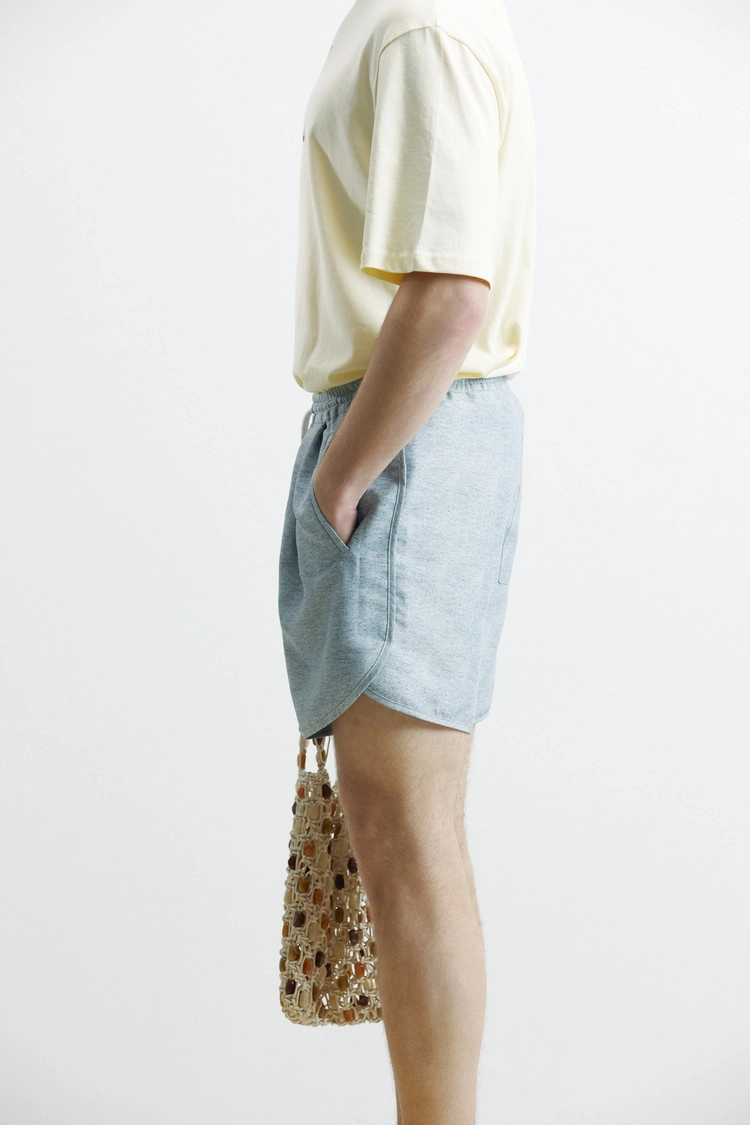 [MOOMYUNG] JERSEY-PRINT SATIN SHORTS (GREY)