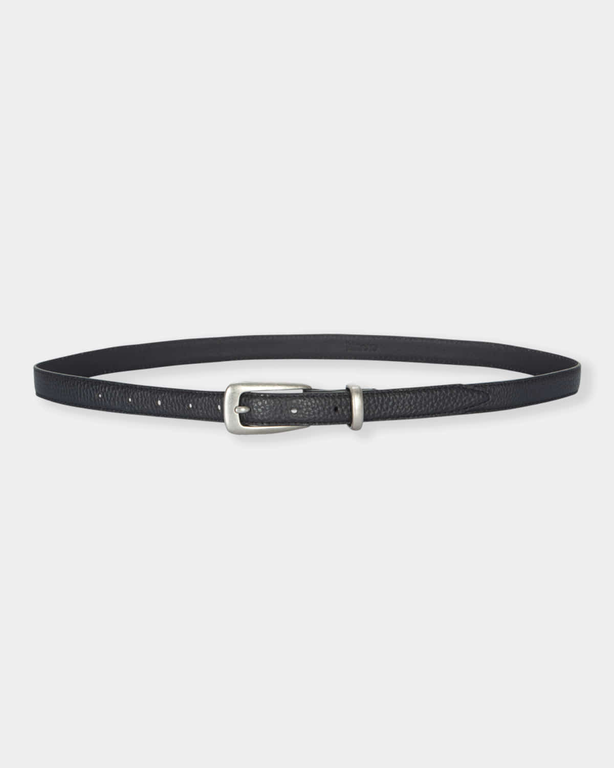 [kineto] Oblong Leather Buckle Belt_Silver