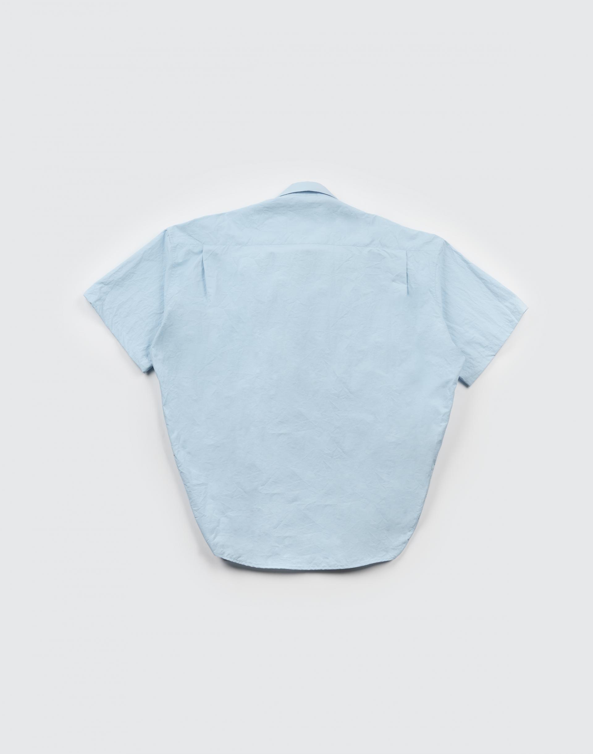 [MOOMYUNG] WRAP SHORTSLEEVE SHIRT (CREASE SKY)
