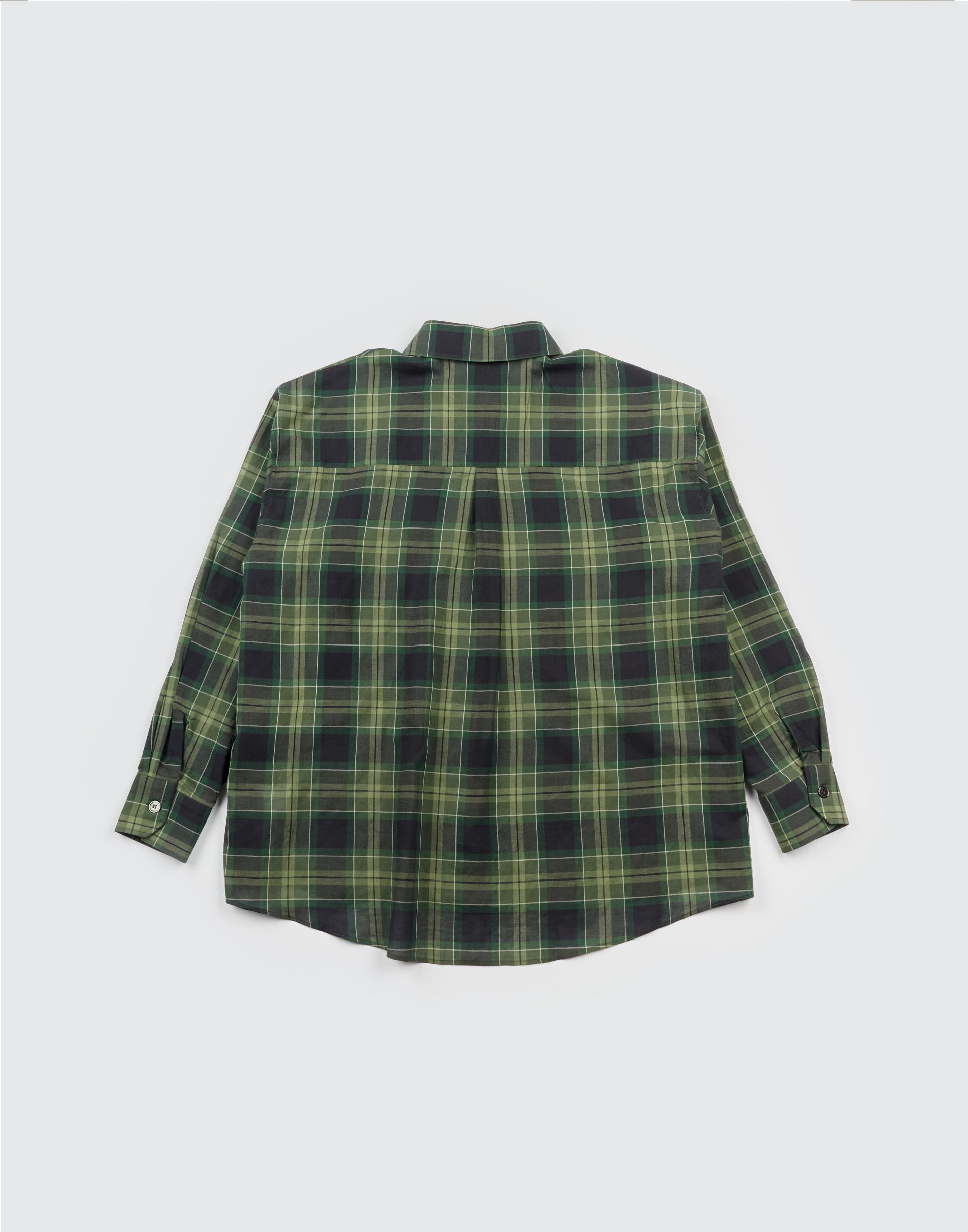 [MOOMYUNG x MONSIEUR] DETACHABLE COLLAR SHIRTS (GREEN CHECK)