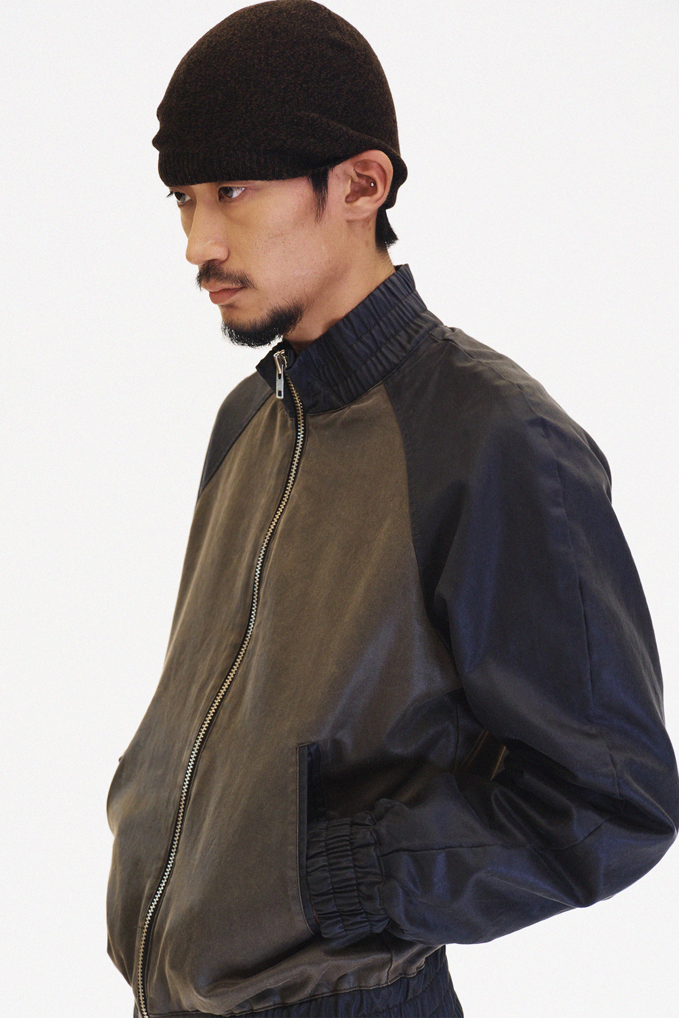 [SURFACE EDITION] CONTRAST ZIP UP JACKET BROWN