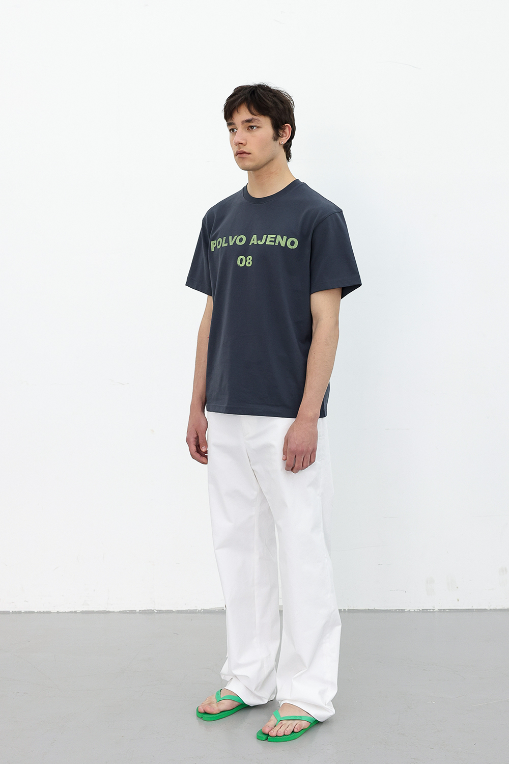 [ANYTIME LOREAK] PRIMROSE HALF TEE - CHARCOAL