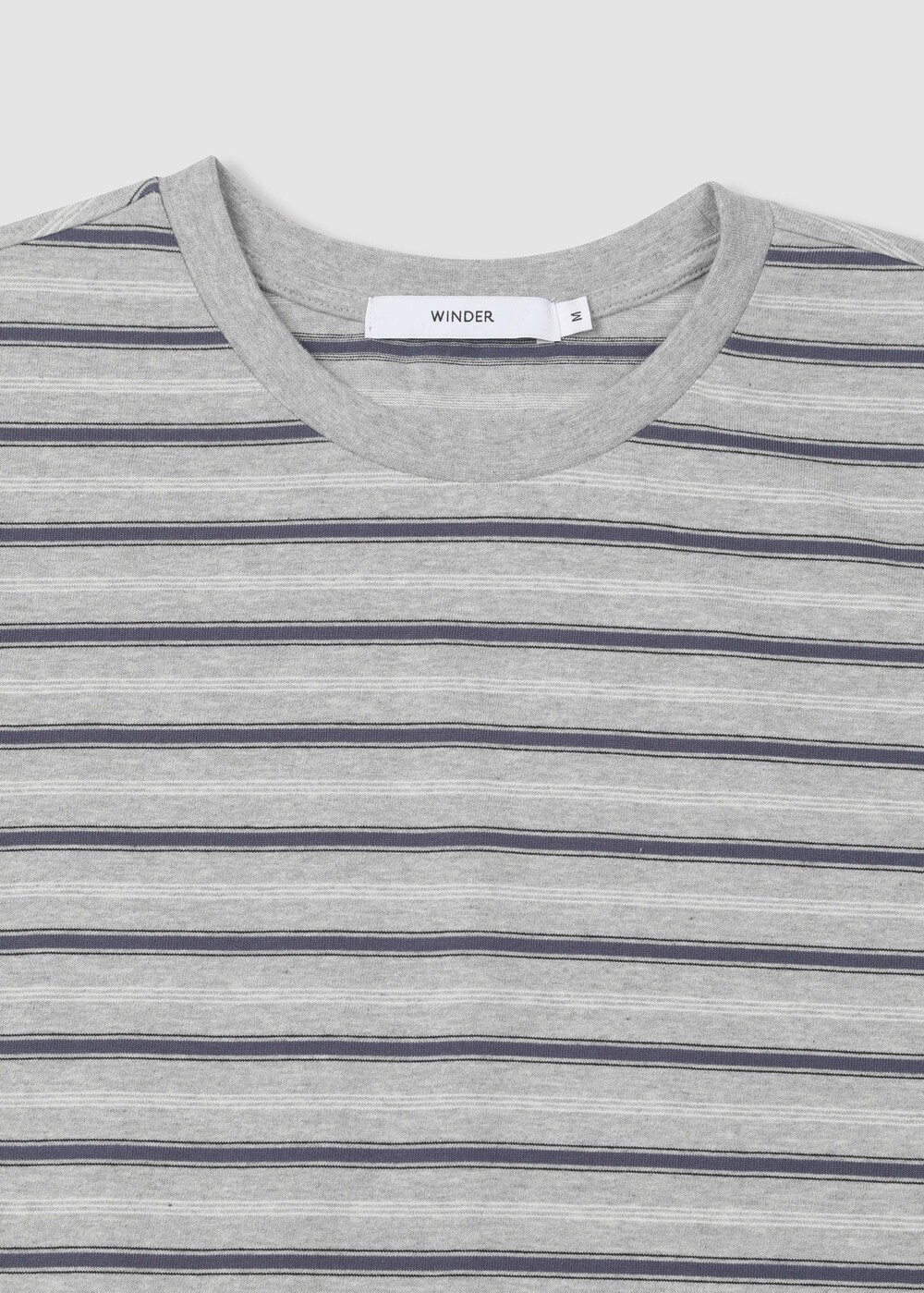 [WINDER] STRIPED COTTON TOP - BLUE / MELANGE
