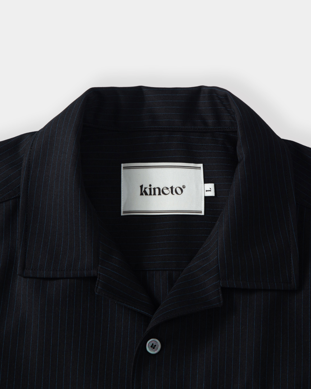 [kineto]t Refined Wool Stripe Shir_Black