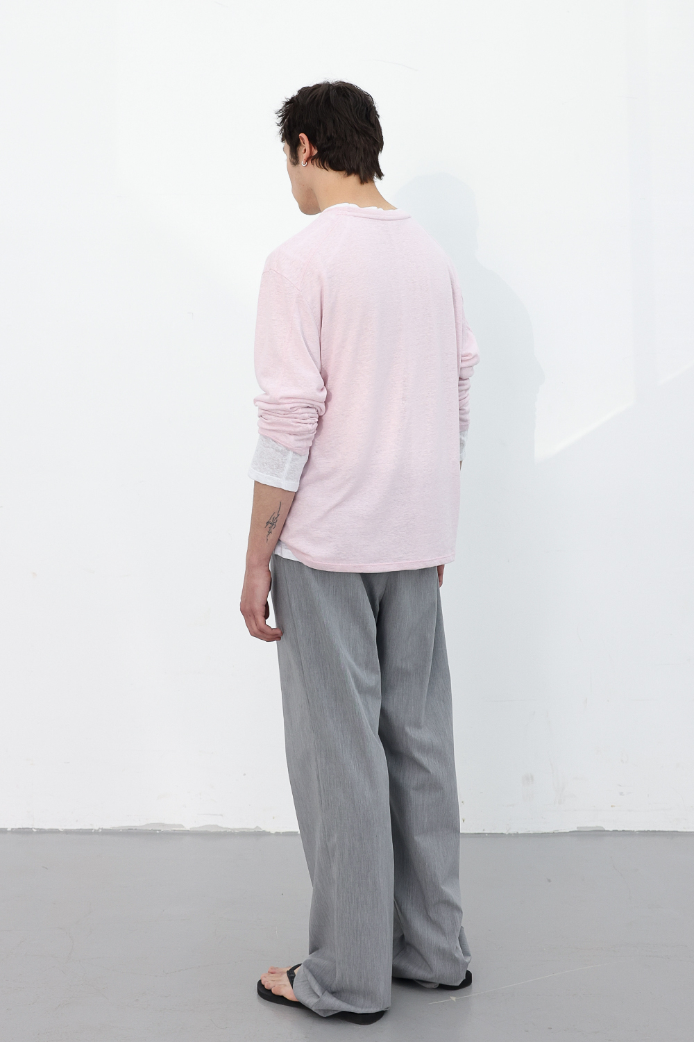[ANYTIME LOREAK] CAMELLIA LAYERED TEE - WHITE/PINK