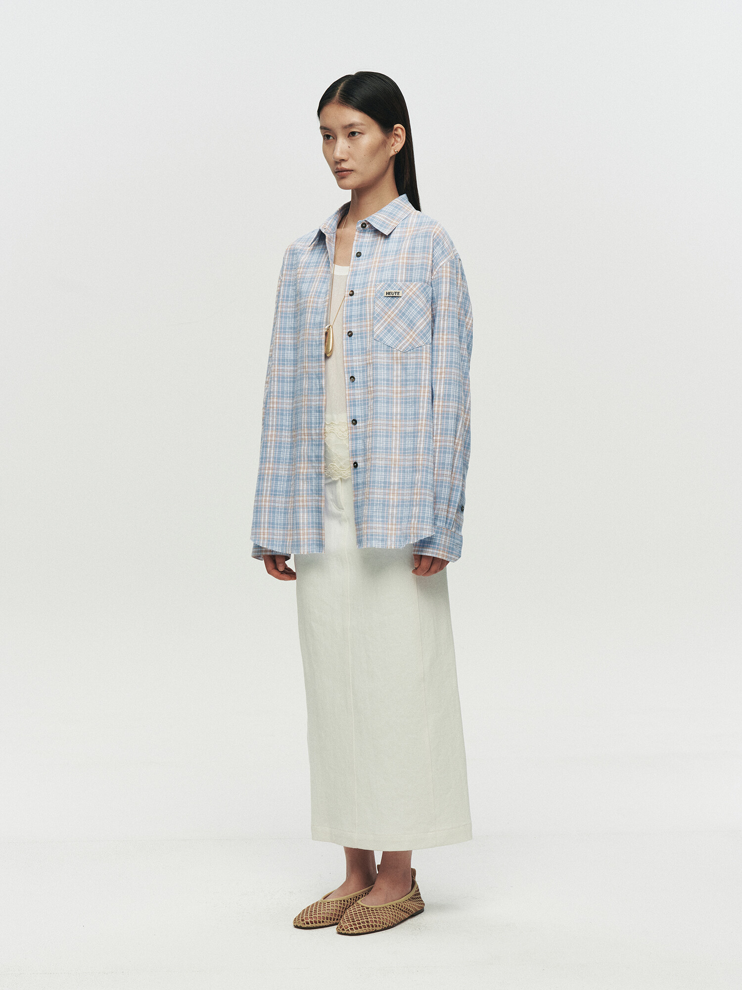 [HEUTE] REGULAR COLLAR MARCO SHIRT (BLUE)