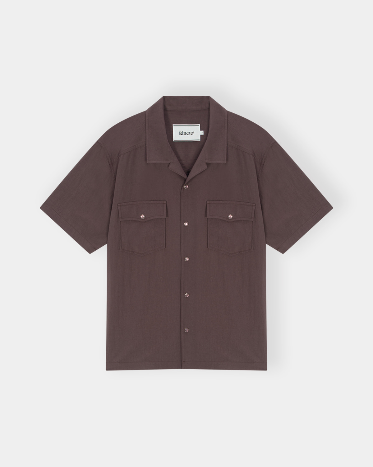 [kineto] Éclat Snap Open Collar Shirt_Plum