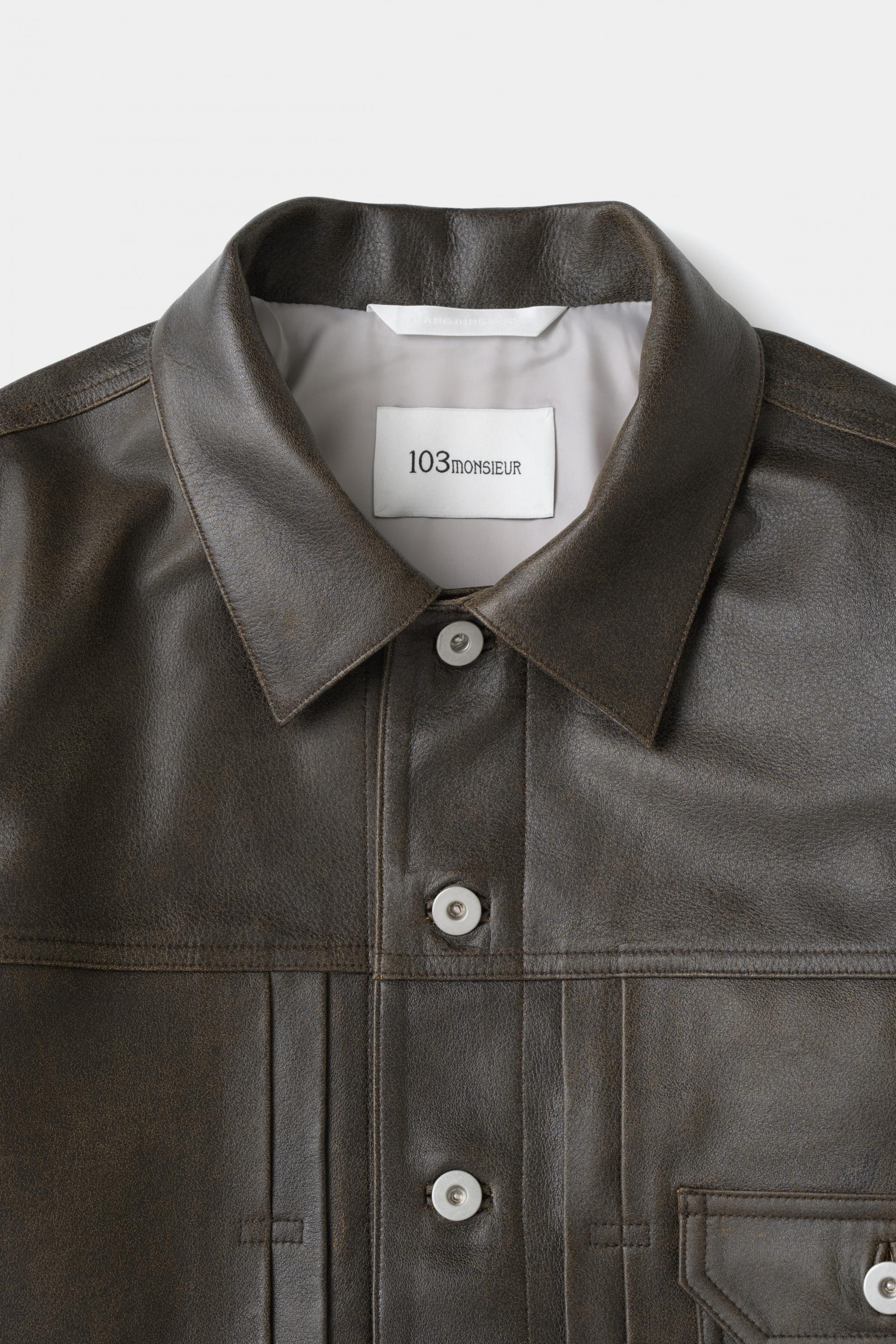 [KANG JUNG SEOK] LEATHER TRUCKER JACKET [103MONSIEUR EXCLUSIVE]