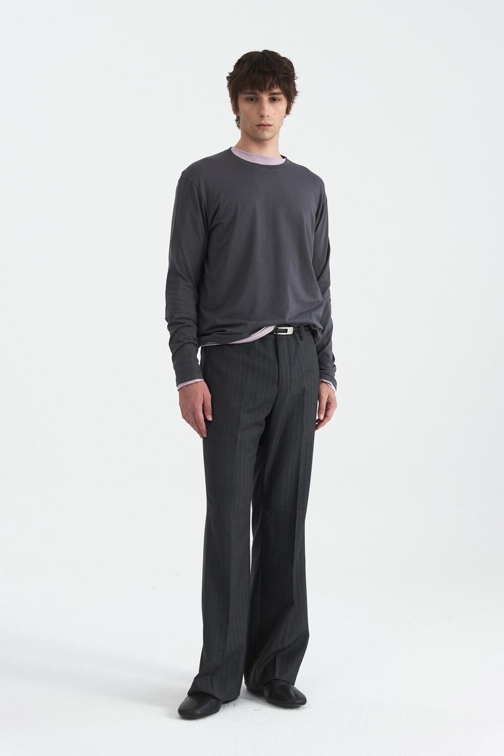 [WINDER] MODAL BLEND JERSEY TOP - DARK GREY