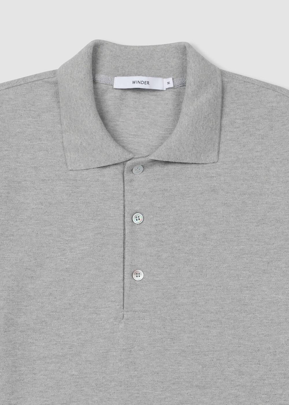 [WINDER] CLASSIC PIQUE TOP - MELANGE GREY