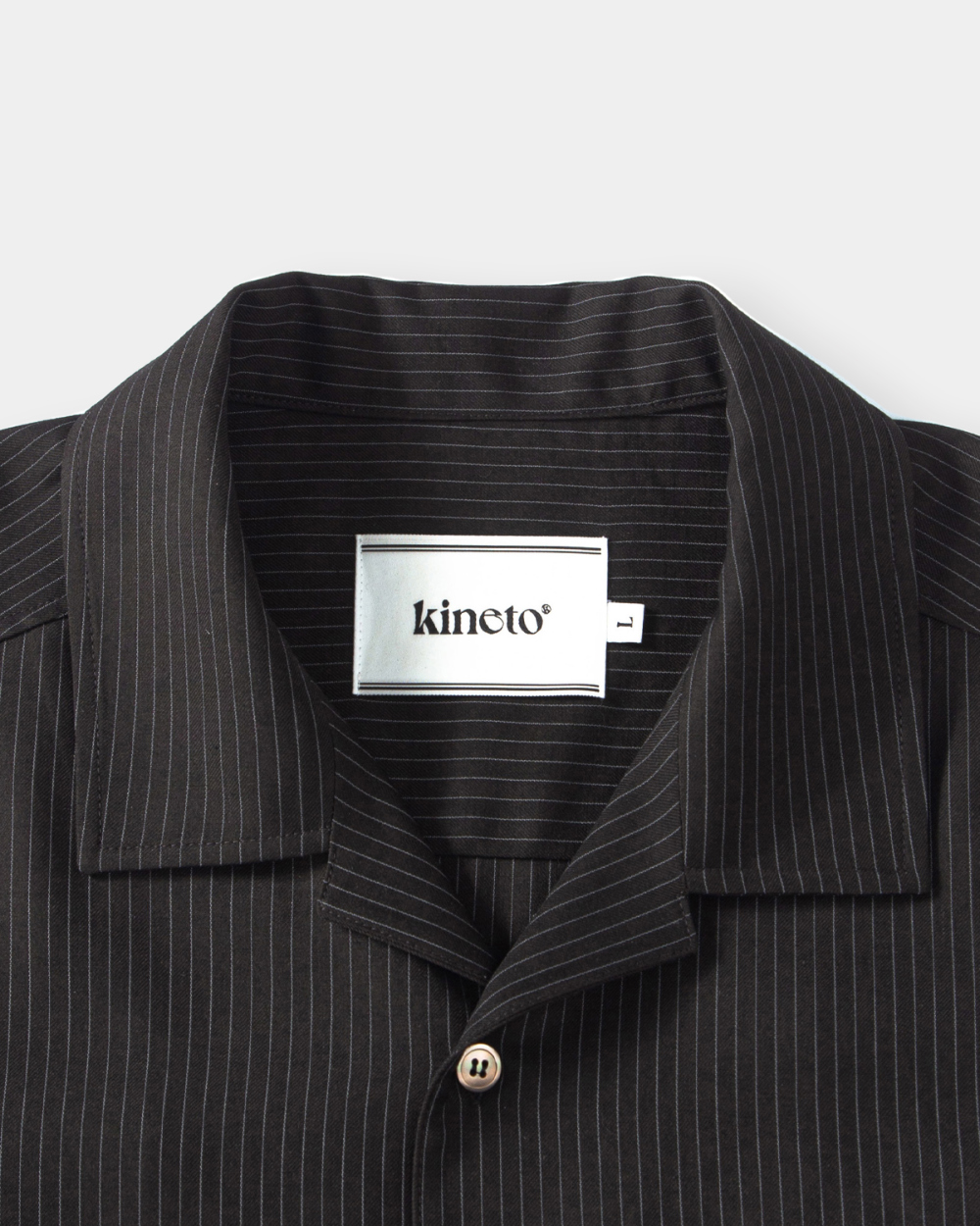 [kineto] Refined Wool Stripe Shirt_Dark Brown